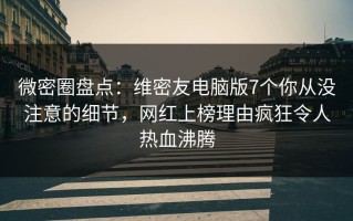 微密圈盘点：维密友电脑版7个你从没注意的细节，网红上榜理由疯狂令人热血沸腾