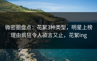 微密圈盘点：花絮3种类型，明星上榜理由疯狂令人欲言又止，花絮ing