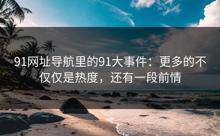 91网址导航里的91大事件：更多的不仅仅是热度，还有一段前情-第1张图片-麻豆传媒信息档案库